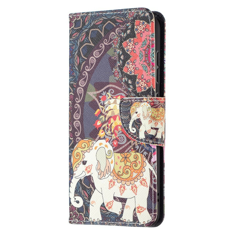 Housse Samsung Galaxy S21 FE Mandala Éléphants Ethniques Housse Samsung Galaxy S21 FE Mandala Éléphants Ethniques