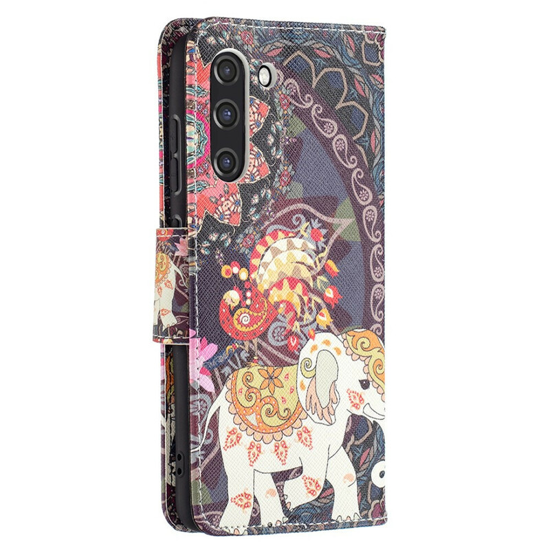 Housse Samsung Galaxy S21 FE Mandala Éléphants Ethniques Housse Samsung Galaxy S21 FE Mandala Éléphants Ethniques