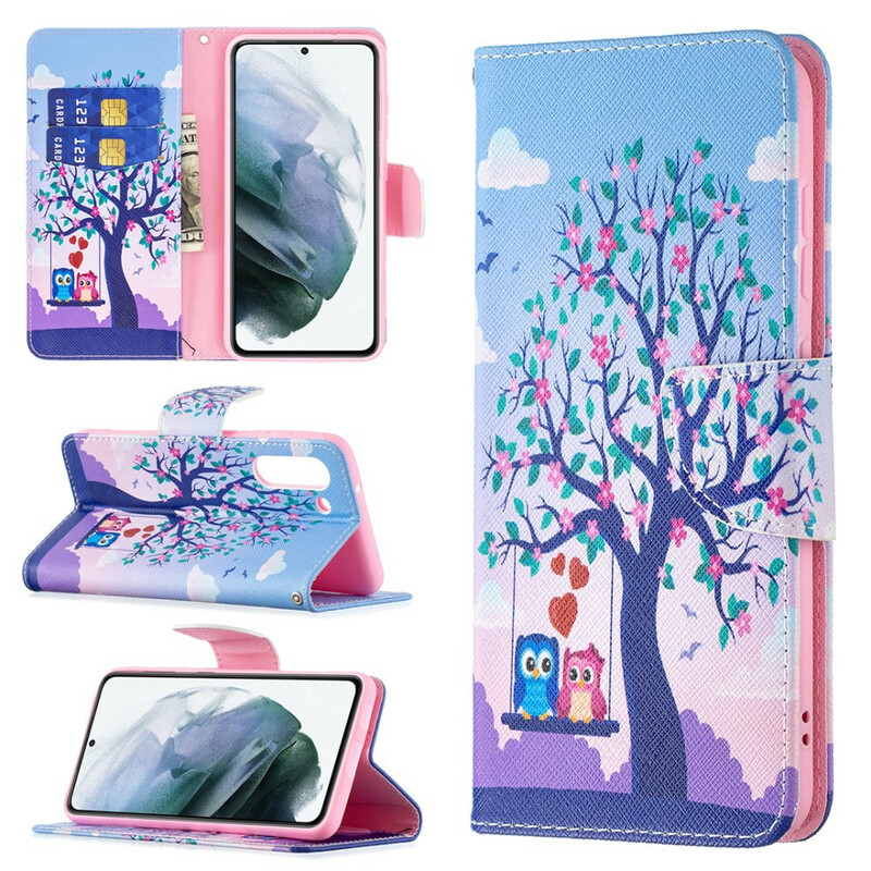 Housse Samsung Galaxy S21 FE Hiboux Sur La Balançoire Housse Samsung Galaxy S21 FE Hiboux Sur La Balançoire