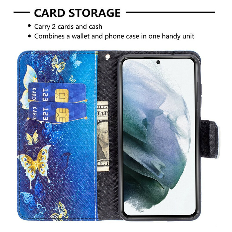 Housse Samsung Galaxy S21 FE Papillons Rois Housse Samsung Galaxy S21 FE Papillons Rois
