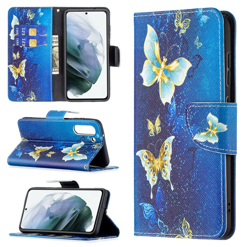 Housse Samsung Galaxy S21 FE Papillons Rois