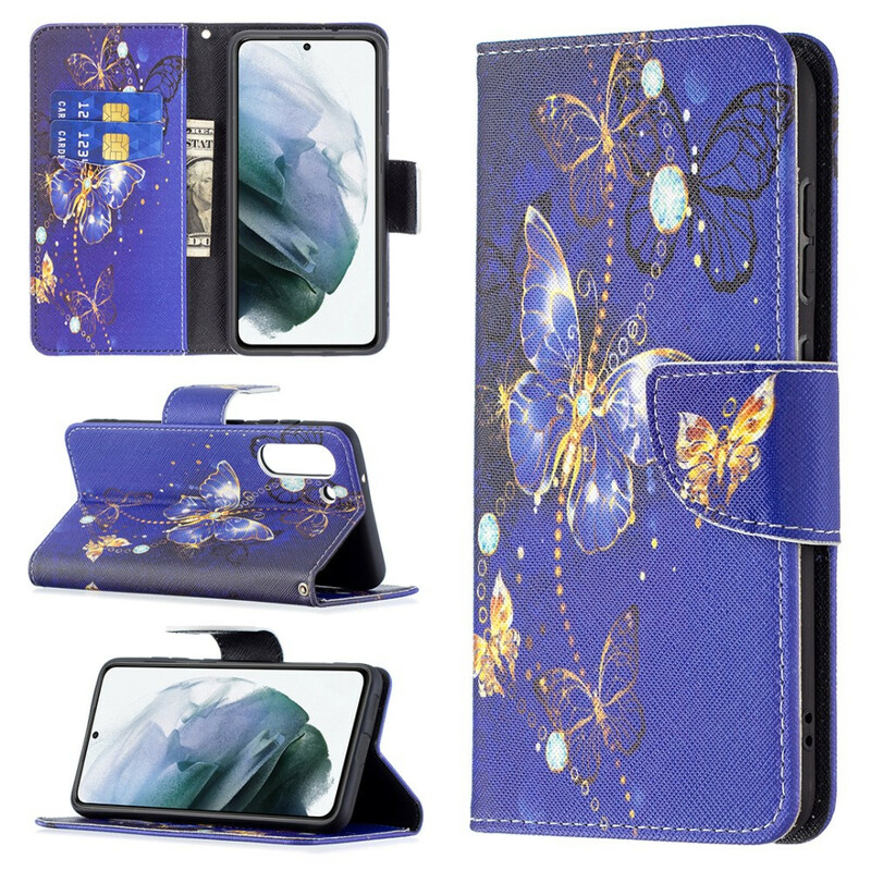 Housse Samsung Galaxy S21 FE Papillons Rois