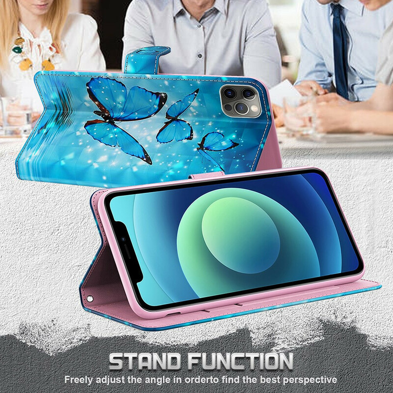 Housse Samsung Galaxy S21 FE Papillons Bleus Volants Housse Samsung Galaxy S21 FE Papillons Bleus Volants