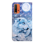 Housse Xiaomi Redmi 9T / Note 9 Loup au Claire de Lune