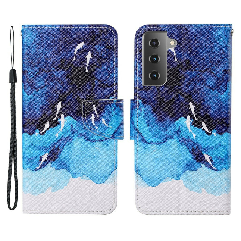 Housse Samsung Galaxy S21 FE Mer avec lanière Housse Samsung Galaxy S21 FE Mer avec lanière