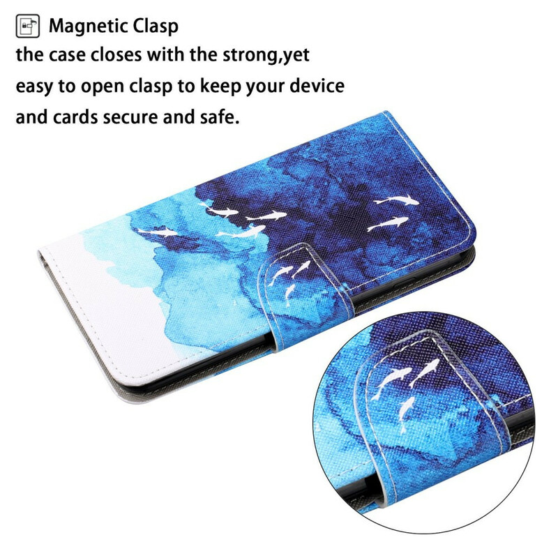 Housse Samsung Galaxy S21 FE Mer avec lanière Housse Samsung Galaxy S21 FE Mer avec lanière