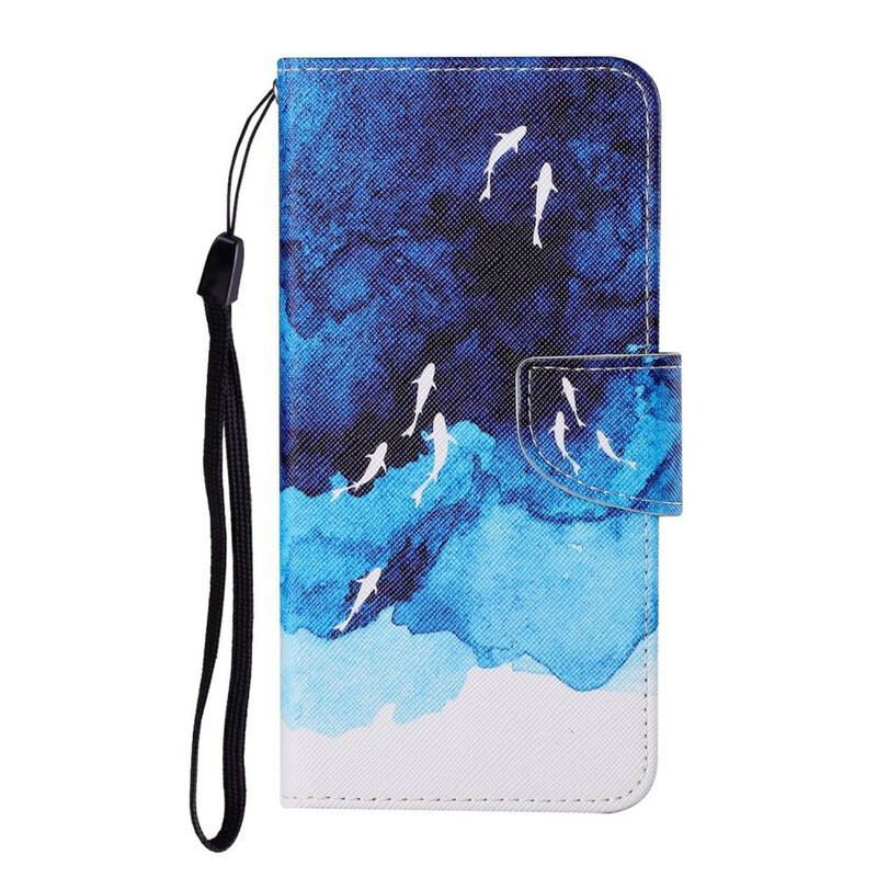 Housse Samsung Galaxy S21 FE Mer avec lanière Housse Samsung Galaxy S21 FE Mer avec lanière