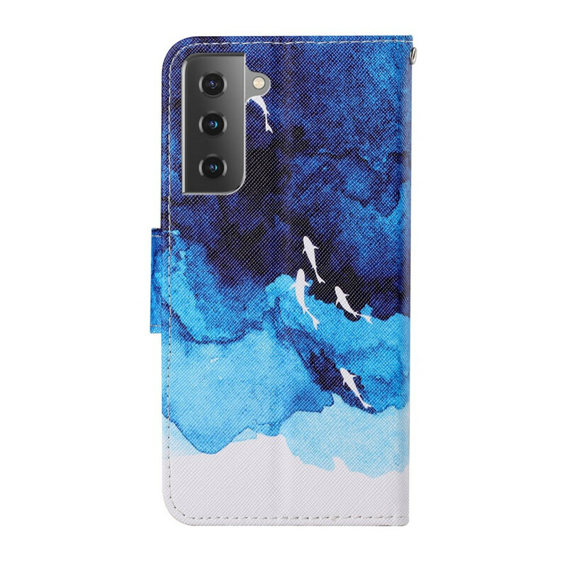Housse Samsung Galaxy S21 FE Mer avec lanière Housse Samsung Galaxy S21 FE Mer avec lanière