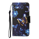 Housse Samsung Galaxy S21 FE Précieux Papillons à Lanière Housse Samsung Galaxy S21 FE Précieux Papillons à Lanière