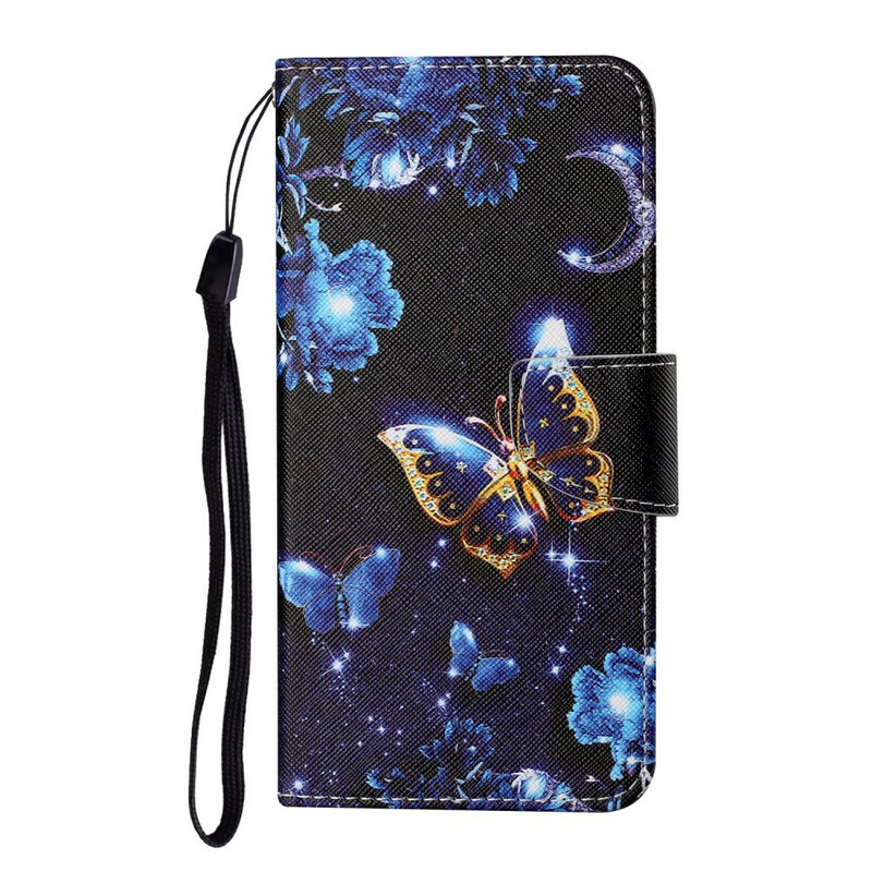 Housse Samsung Galaxy S21 FE Précieux Papillons à Lanière Housse Samsung Galaxy S21 FE Précieux Papillons à Lanière