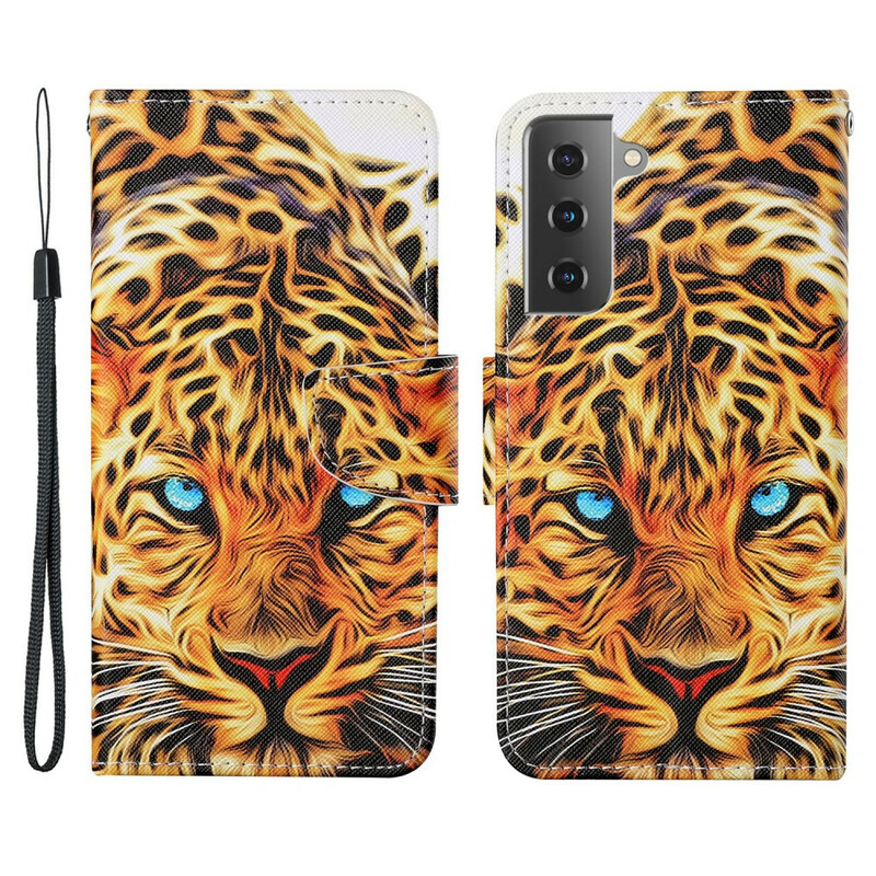 Housse Samsung Galaxy S21 FE Tigre avec Lanière Housse Samsung Galaxy S21 FE Tigre avec Lanière