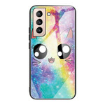 Coque Samsung Galaxy S21 FE Verre Trempé Chat Coque Samsung Galaxy S21 FE Verre Trempé Chat