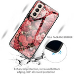 Coque Samsung Galaxy S21 FE Verre trempé Fleurs Roses Coque Samsung Galaxy S21 FE Verre trempé Fleurs Roses