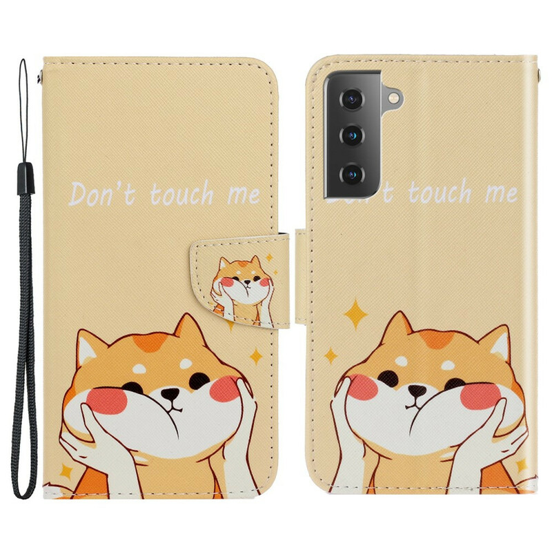 Housse Samsung Galaxy S21 FE Chat Don't Touch Me à Lanière Housse Samsung Galaxy S21 FE Chat Don't Touch Me à Lanière