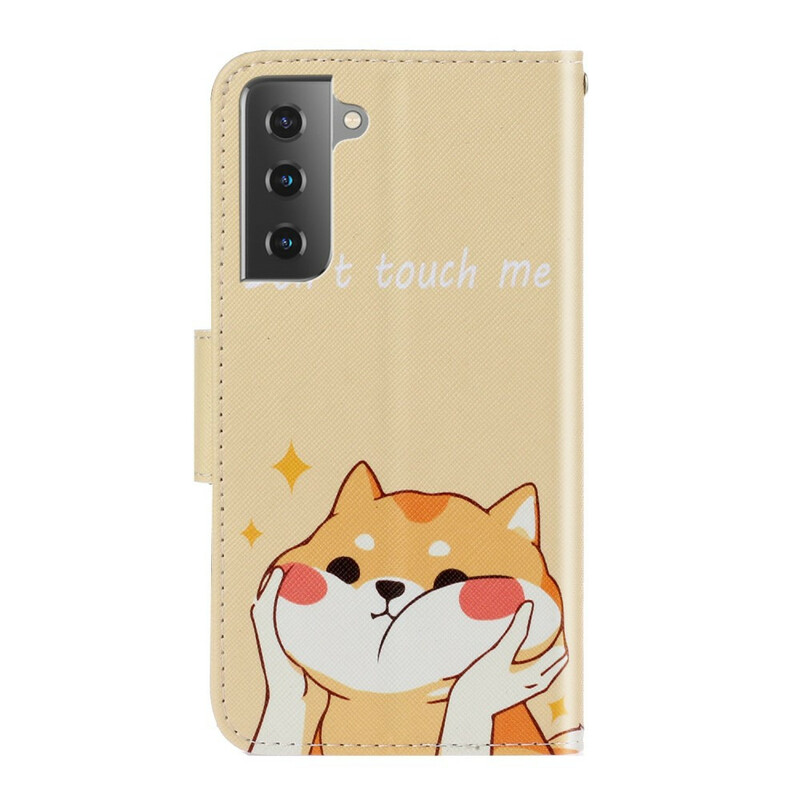 Housse Samsung Galaxy S21 FE Chat Don't Touch Me à Lanière Housse Samsung Galaxy S21 FE Chat Don't Touch Me à Lanière