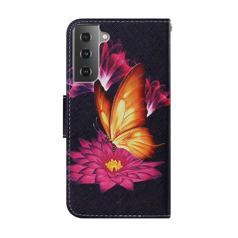 Housse Samsung Galaxy S21 FE Papillon et Lotus Housse Samsung Galaxy S21 FE Papillon et Lotus