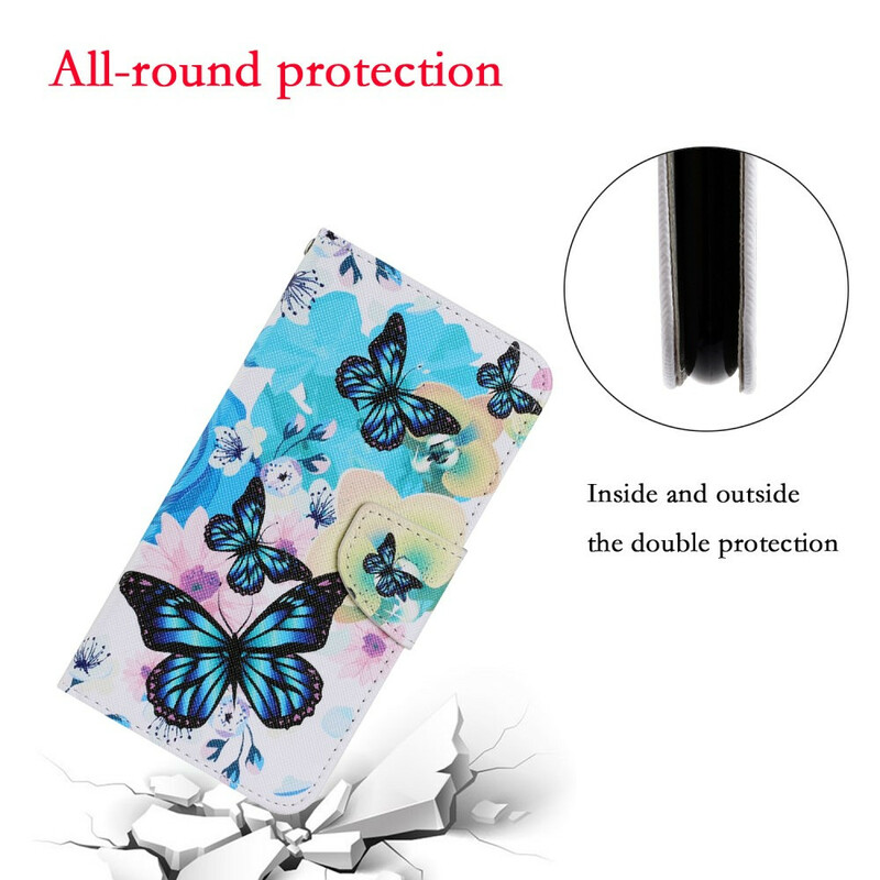 Housse Samsung Galaxy S21 FE Papillons et Fleurs d'Été Housse Samsung Galaxy S21 FE Papillons et Fleurs d'Été