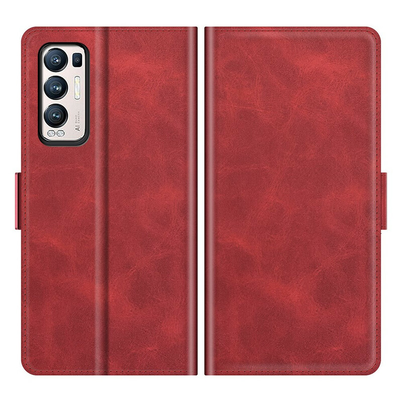 Housse Oppo Find X3 Neo Rabat Double Classique Housse Oppo Find X3 Neo Rabat Double Classique