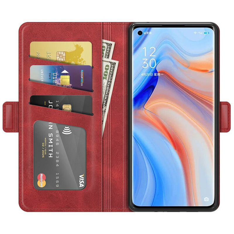 Housse Oppo Find X3 Neo Rabat Double Classique Housse Oppo Find X3 Neo Rabat Double Classique