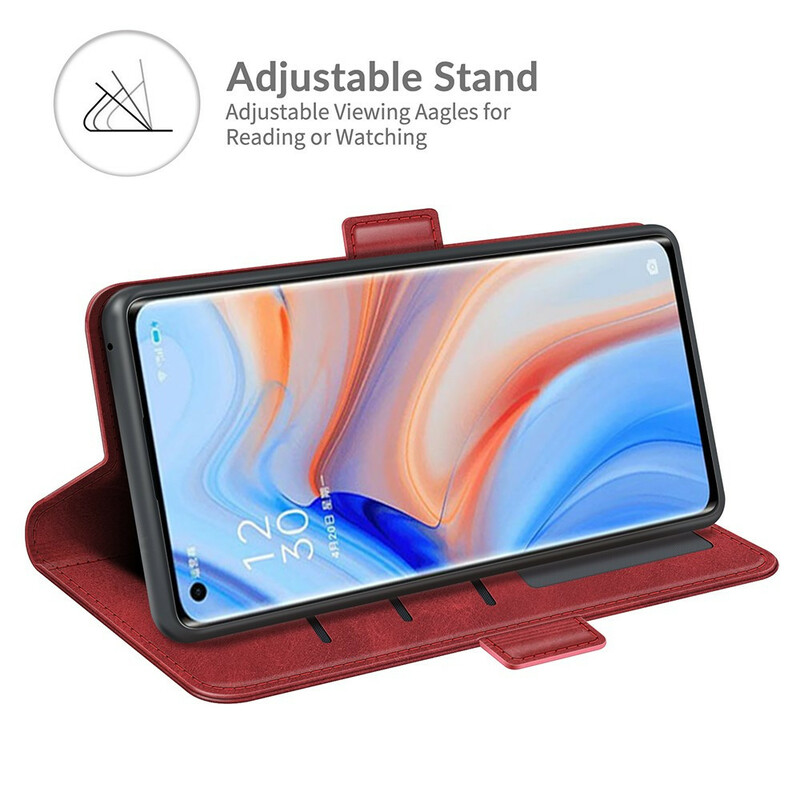 Housse Oppo Find X3 Neo Rabat Double Classique Housse Oppo Find X3 Neo Rabat Double Classique