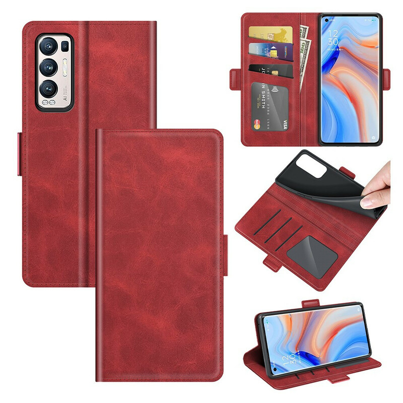 Housse Oppo Find X3 Neo Rabat Double Classique Housse Oppo Find X3 Neo Rabat Double Classique
