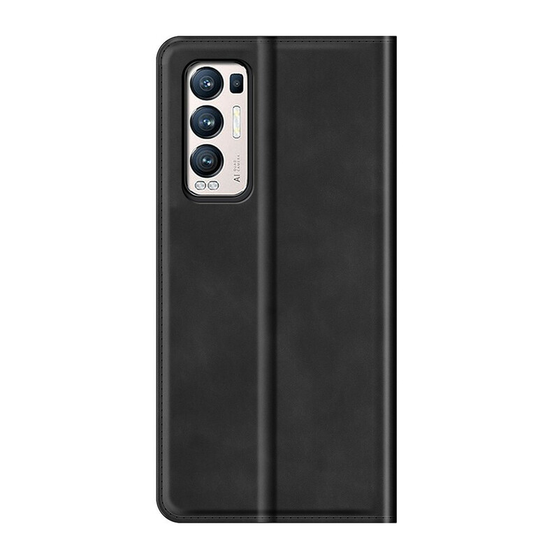 Flip Cover Oppo Find X3 Neo Effet Cuir Silky Touch