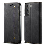 Flip Cover Samsung Galaxy S21 FE Tissu Jeans Flip Cover Samsung Galaxy S21 FE Tissu Jeans