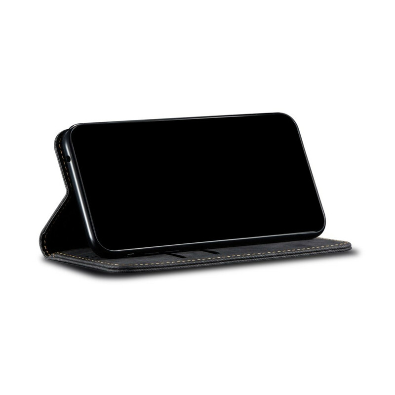 Flip Cover Samsung Galaxy S21 FE Tissu Jeans Flip Cover Samsung Galaxy S21 FE Tissu Jeans