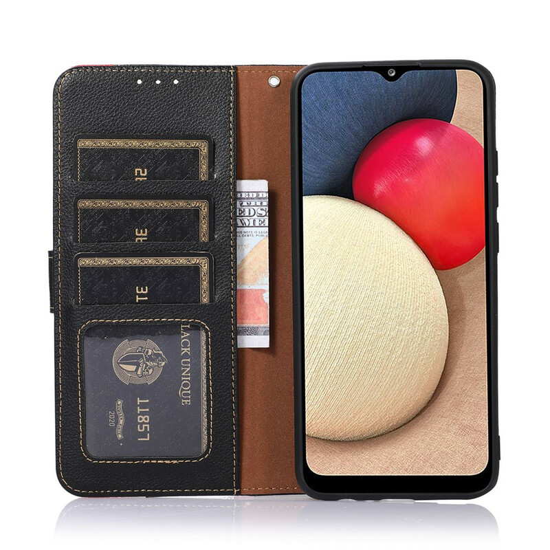 Housse Samsung Galaxy S21 FE Style Litchi RFID KHAZNEH