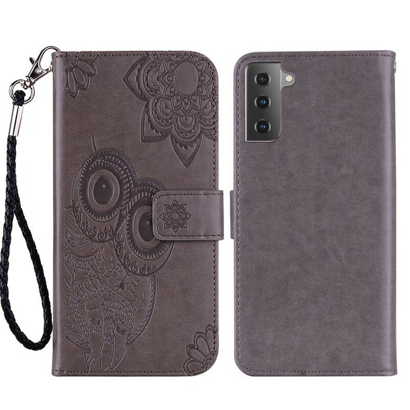 Housse Samsung Galaxy S21 FE Hibou Mandala et Lanière Housse Samsung Galaxy S21 FE Hibou Mandala et Lanière
