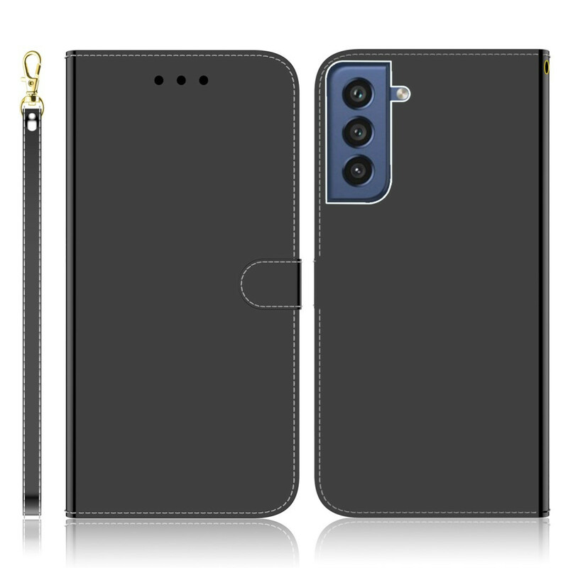 Housse Samsung Galaxy S21 FE Simili Cuir Couverture MIroir Housse Samsung Galaxy S21 FE Simili Cuir Couverture MIroir