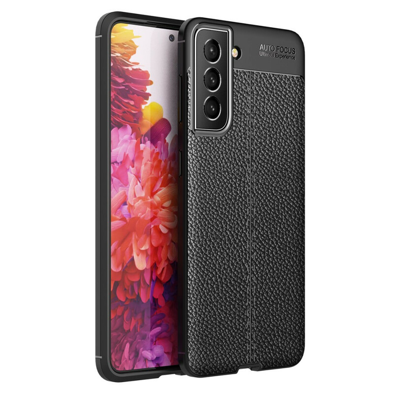 Coque Samsung Galaxy S21 FE Effet Cuir Litchi Double Line Coque Samsung Galaxy S21 FE Effet Cuir Litchi Double Line