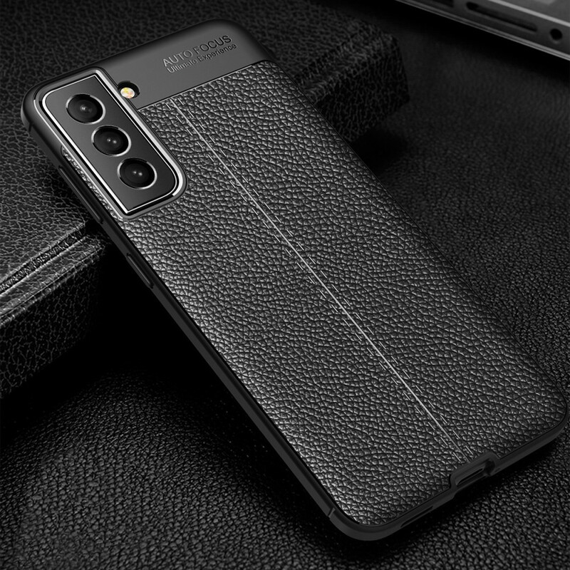 Coque Samsung Galaxy S21 FE Effet Cuir Litchi Double Line Coque Samsung Galaxy S21 FE Effet Cuir Litchi Double Line