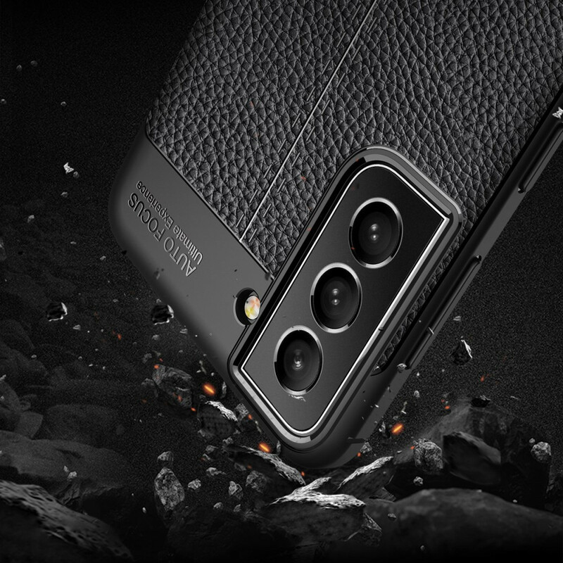 Coque Samsung Galaxy S21 FE Effet Cuir Litchi Double Line Coque Samsung Galaxy S21 FE Effet Cuir Litchi Double Line