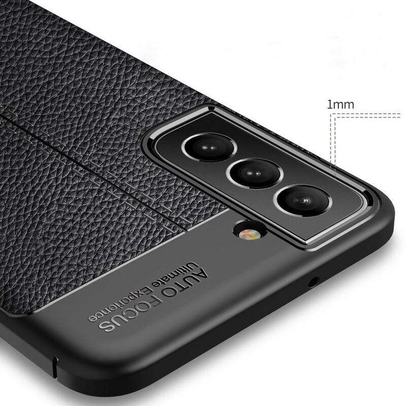 Coque Samsung Galaxy S21 FE Effet Cuir Litchi Double Line Coque Samsung Galaxy S21 FE Effet Cuir Litchi Double Line