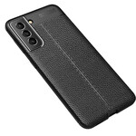 Coque Samsung Galaxy S21 FE Effet Cuir Litchi Double Line