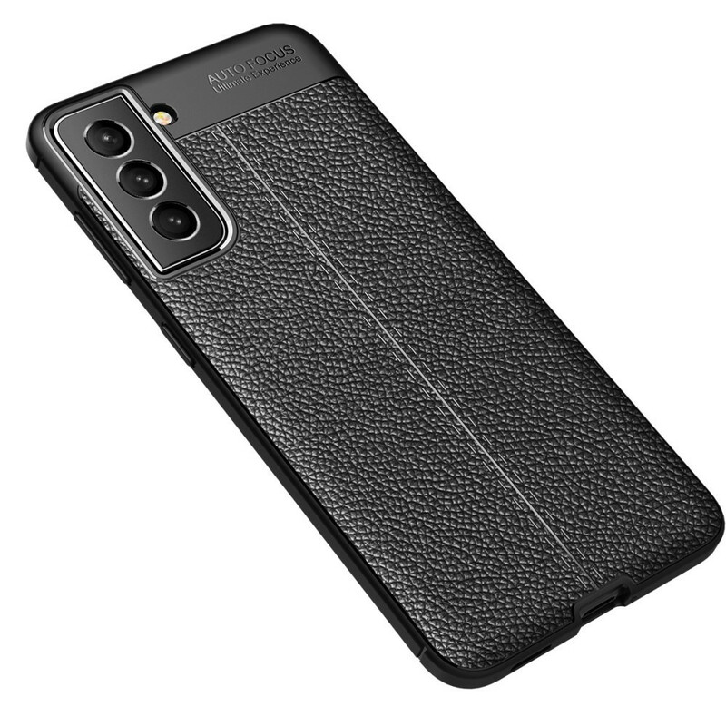Coque Samsung Galaxy S21 FE Effet Cuir Litchi Double Line Coque Samsung Galaxy S21 FE Effet Cuir Litchi Double Line