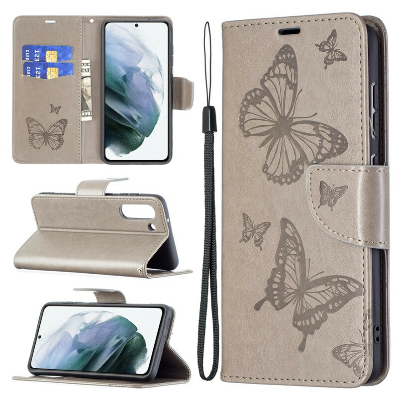 Housse Samsung Galaxy S21 FE Les Papillons en Vol avec Lanière Housse Samsung Galaxy S21 FE Les Papillons en Vol avec Lanière