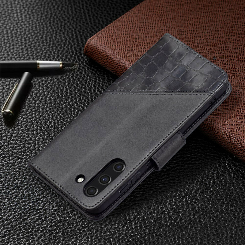 Housse Samsung Galaxy S21 FE Effet Peau de Crocodile Classique Housse Samsung Galaxy S21 FE Effet Peau de Crocodile Classique