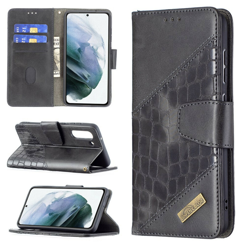 Housse Samsung Galaxy S21 FE Effet Peau de Crocodile Classique Housse Samsung Galaxy S21 FE Effet Peau de Crocodile Classique