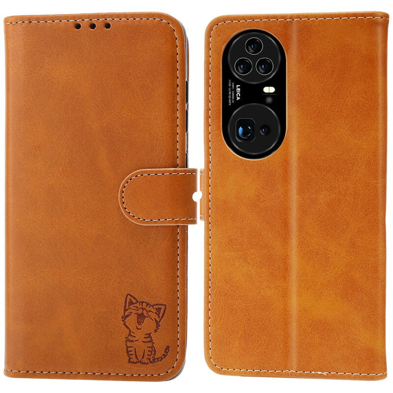 Housse Huawei P50 Pro Simili Cuir Chaton Housse Huawei P50 Pro Simili Cuir Chaton
