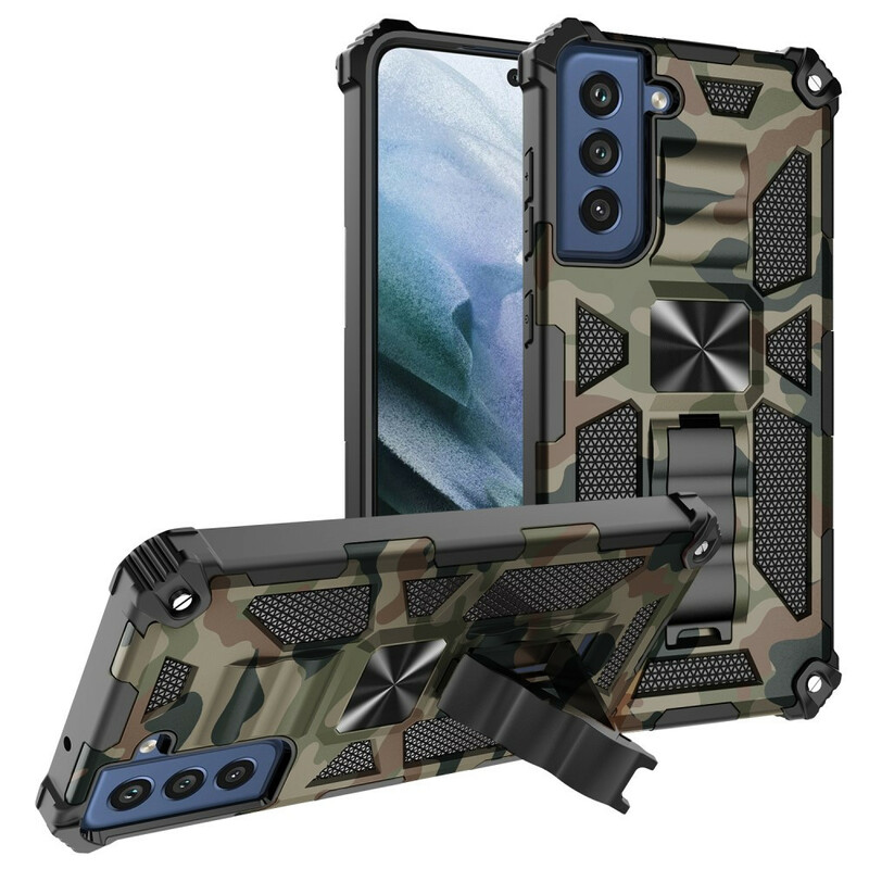 Coque Samsung Galaxy S21 FE Camouflage Support Amovible