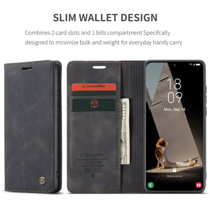 Flip Cover Samsung Galaxy S21 FE CASEME Simili Cuir Flip Cover Samsung Galaxy S21 FE CASEME Simili Cuir