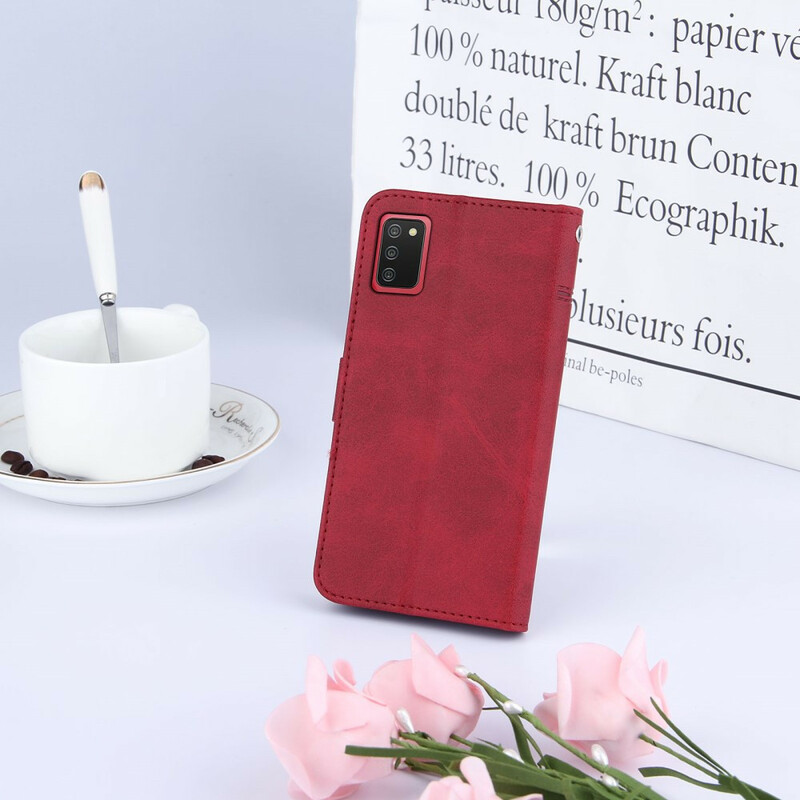 Housse Samsung Galaxy A02s Effet Cuir Géo à Lanière