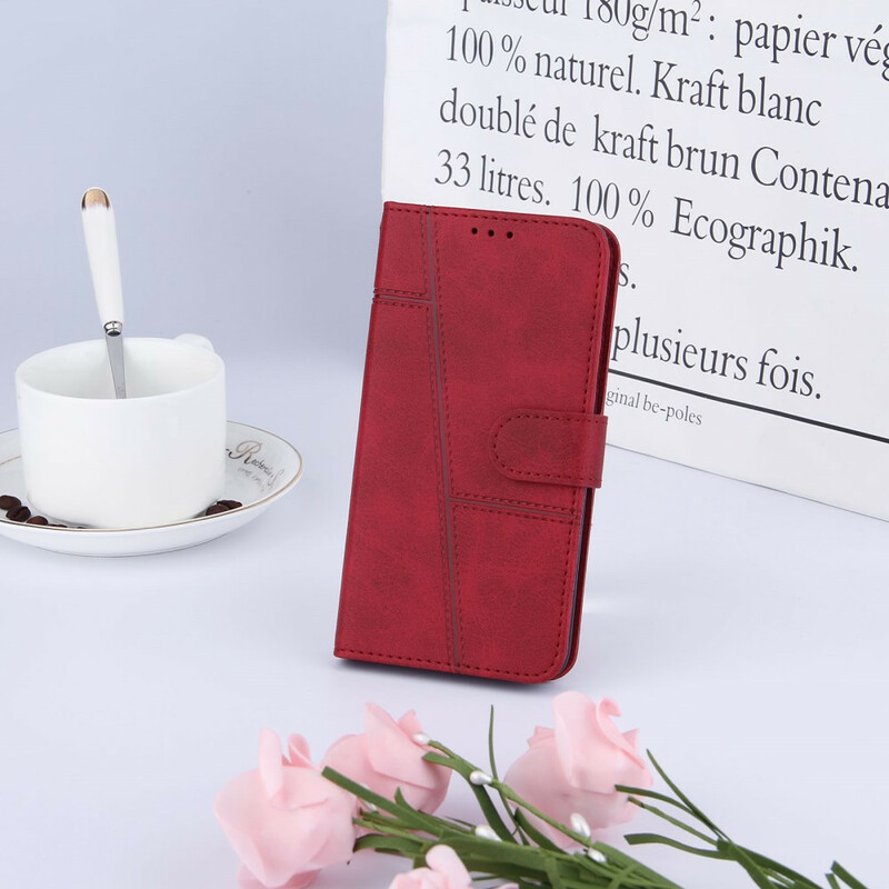 Housse Samsung Galaxy A02s Effet Cuir Géo à Lanière