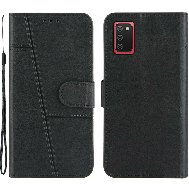 Housse Samsung Galaxy A02s Effet Cuir Géo à Lanière Housse Samsung Galaxy A02s Effet Cuir Géo à Lanière