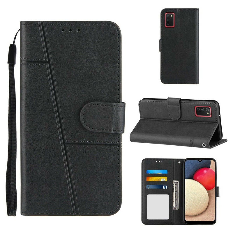 Housse Samsung Galaxy A02s Effet Cuir Géo à Lanière Housse Samsung Galaxy A02s Effet Cuir Géo à Lanière