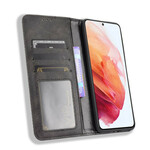 Flip Cover Samsung Galaxy S21 FE Effet Cuir Vintage Stylisé Flip Cover Samsung Galaxy S21 FE Effet Cuir Vintage Stylisé