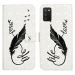 Housse Samsung Galaxy A02s Plume Life and Love Housse Samsung Galaxy A02s Plume Life and Love