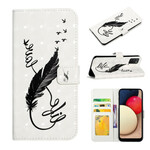 Housse Samsung Galaxy A02s Plume Life and Love Housse Samsung Galaxy A02s Plume Life and Love